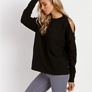 Varley Carbon Sweat Black Open Shoulder